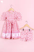 Cotton Frock & Shorts Set In Block Print